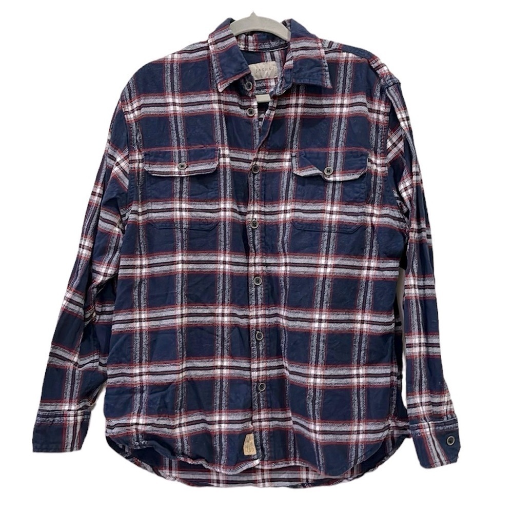 Jachs Mens Flannel Brawny Heavyweight Button Down Shirt Cotton Large Shacket‌‌